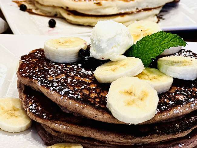 BLUE CORN PINON PANCAKES